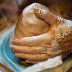 Joe Finch in his pottery 2016